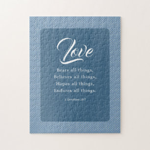1 Corinthians 13:7 Love Bears All Things Jigsaw Puzzle