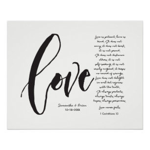 1 Corinthians 13 Bible Verse Christian Marriage Poster