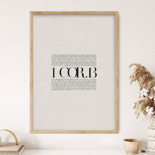 1 Corinthians 13, Chapter of Love, Bible Verse, Mo Poster