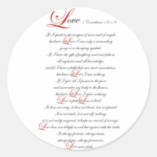 1 Corinthians 13 Classic Round Sticker