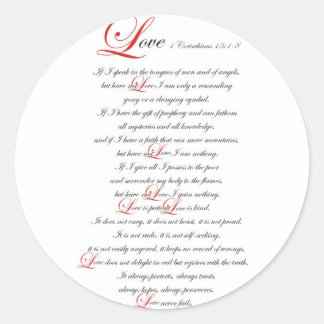 1 Corinthians 13 Classic Round Sticker