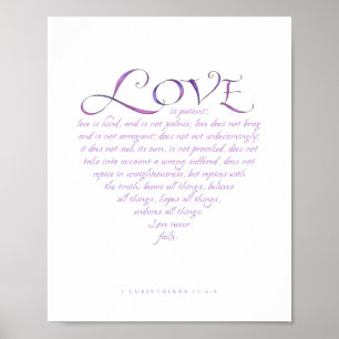 1 Corinthians 13 Heart Shaped Print