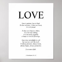1 Corinthians 13 Love Bible Verse Black & White