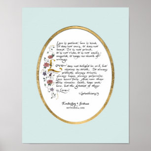 1 Corinthians 13, Love Chapter Christian Scripture Poster
