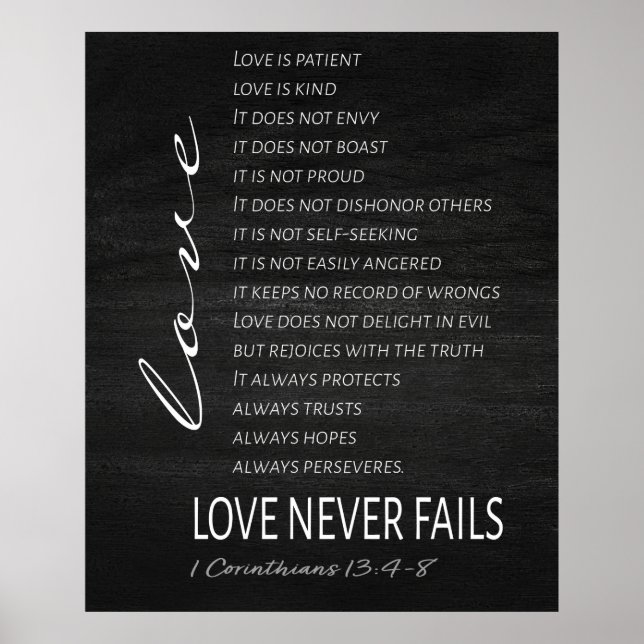 1 Corinthians 13 Love is Bible Verse Poster (Front)