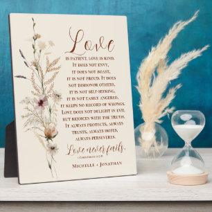 1 Corinthians 13 Love is Patient Bible Wedding Plaque