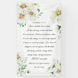 1 Corinthians 13 Love is Patient Daisies Wedding Banner