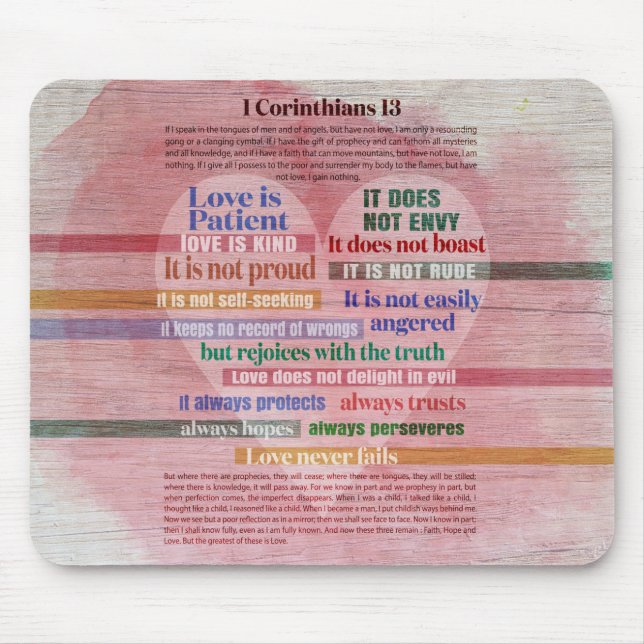 1 Corinthians 13 - Love Mouse Mat (Front)