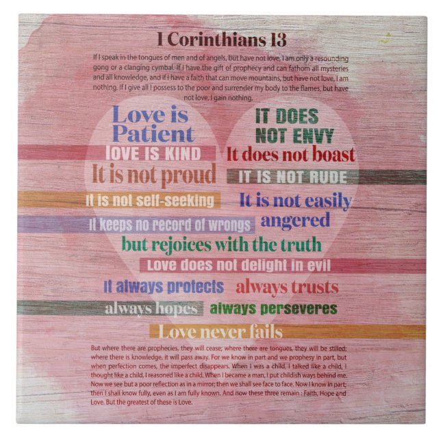 1 Corinthians 13 - Love Tile (Front)