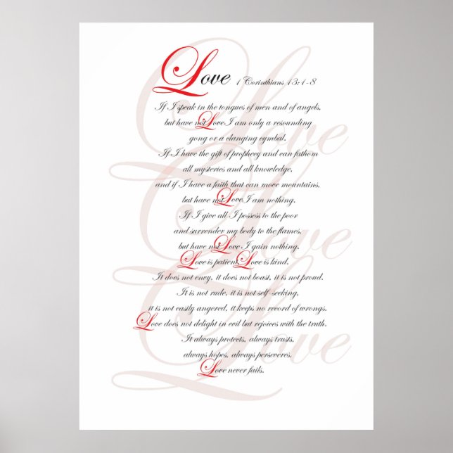 1 Corinthians 13 Poster (Front)