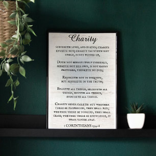 1 Corinthians 13 Rustic King James Bible Verse Poster