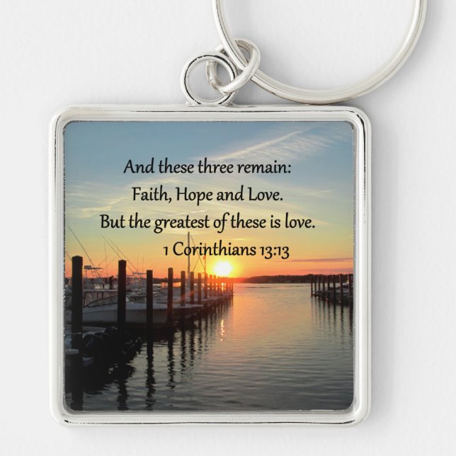 1 CORINTHIANS 13 SUNSET DESIGN KEY RING (Front)