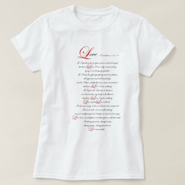 1 Corinthians 13 T-Shirt (Design Front)