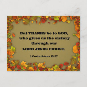 1 Corinthians 15:57 But thanks be to God, who... Postcard