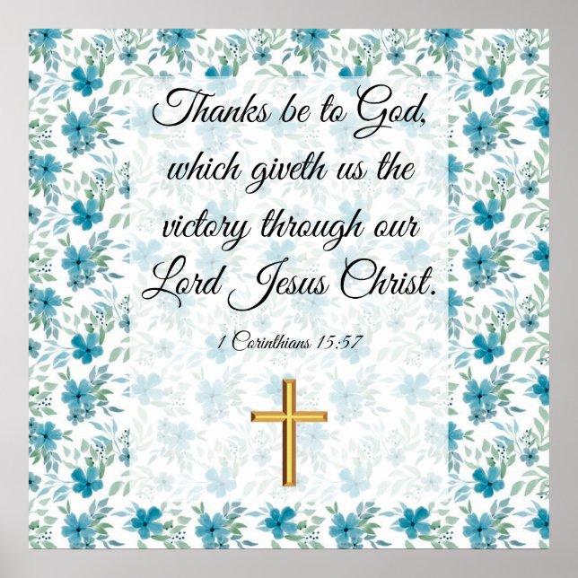 1 Corinthians 15:57 Poster (Front)