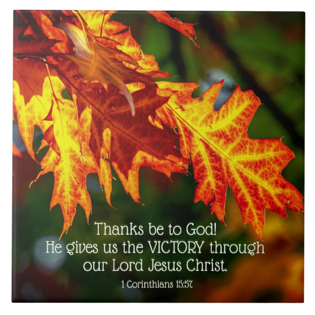 1 Corinthians 15:57 Thanks be to God! Tile (Front)