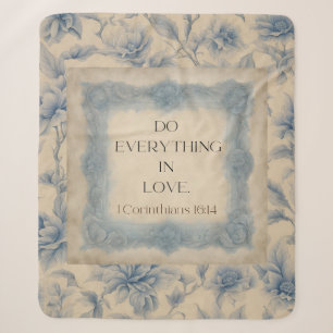 1 Corinthians 16:14 Do Everything in Love Vintage  Sherpa Blanket