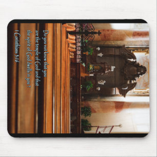 1 Corinthians 3:16 Church Pews Mouse Mat