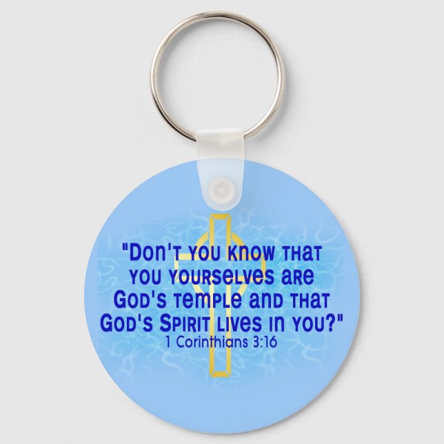1 Corinthians 3 16 Key Ring (Front)