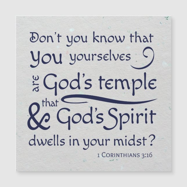 1 Corinthians 3:16 You are God's temple (Front)