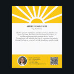 1 | Custom Photo QR Modern Sunrise Yellow Business Flyer<br><div class="desc">Showcase your brand in a fresh, inspiring way with this customisable modern business flyer. Designed to radiate positivity and professionalism, it features a warm yellow sunrise with sun rays on a clean white background, perfect for businesses that want to make a confident and optimistic first impression. Personalise this flyer with...</div>