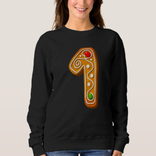 1 Cutest Capital Christmas Cookie Alphabet Number Sweatshirt