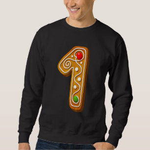 1 Cutest Capital Christmas Cookie Alphabet Number  Sweatshirt