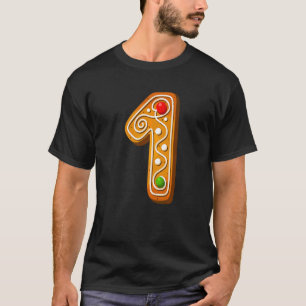 1 Cutest Capital Christmas Cookie Alphabet Number  T-Shirt