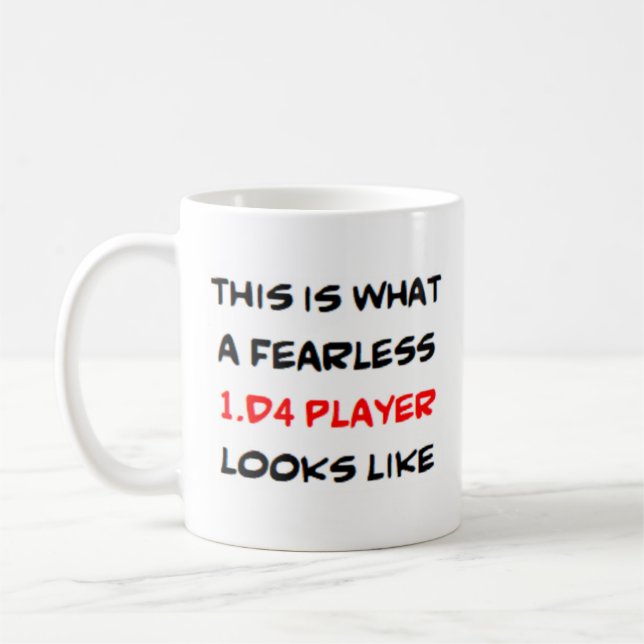 1.d4 chess player, awesome coffee mug (Left)