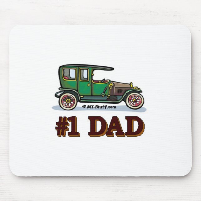 #1 Dad Antique Car Mouse Mat (Front)