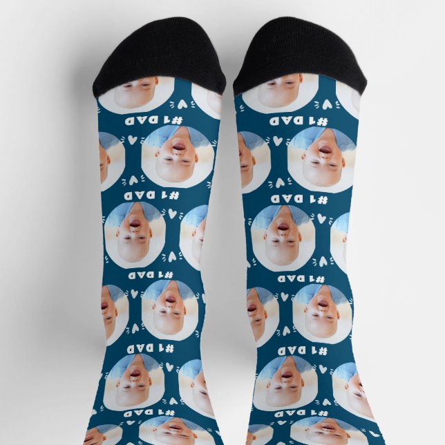 #1 Dad Baby or Child Photo Father's Day Socks (Top)