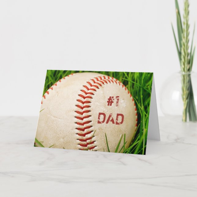 #1 Dad Baseball Greeting Card (Front)