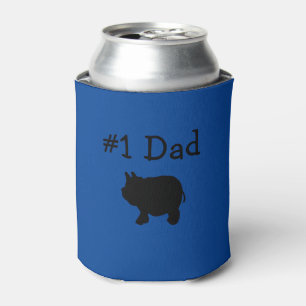 #1 Dad, Black Mini Pig Can Cooler