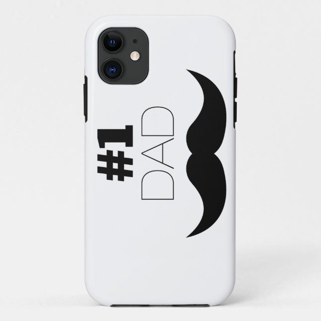 #1 Dad Black Moustache - Number One Case-Mate iPhone Case (Back)