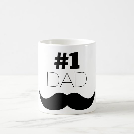 #1 Dad Black Moustache - Number One Coffee Mug