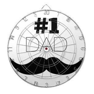#1 Dad Black Moustache - Number One Dartboard