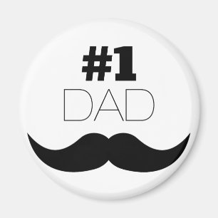 #1 Dad Black Moustache - Number One Magnet