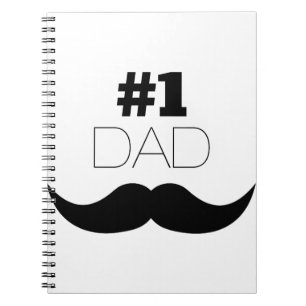 #1 Dad Black Moustache - Number One Notebook