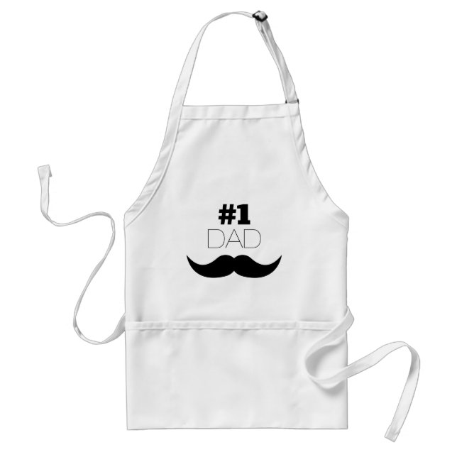 #1 Dad Black Mustache - Number One Standard Apron (Front)