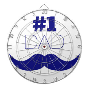 #1 Dad Blue Moustache - Number One Dartboard