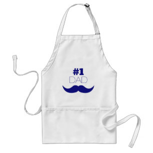 #1 Dad Blue Mustache - Number One Standard Apron