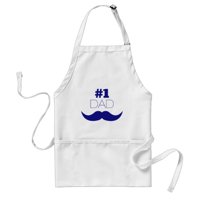 #1 Dad Blue Mustache - Number One Standard Apron (Front)