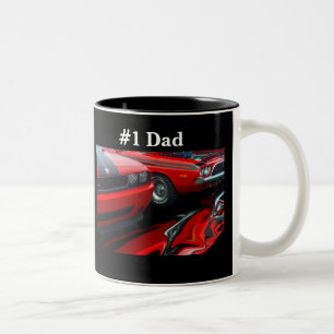 #1 Dad Collector car Two-Tone Coffee Mug