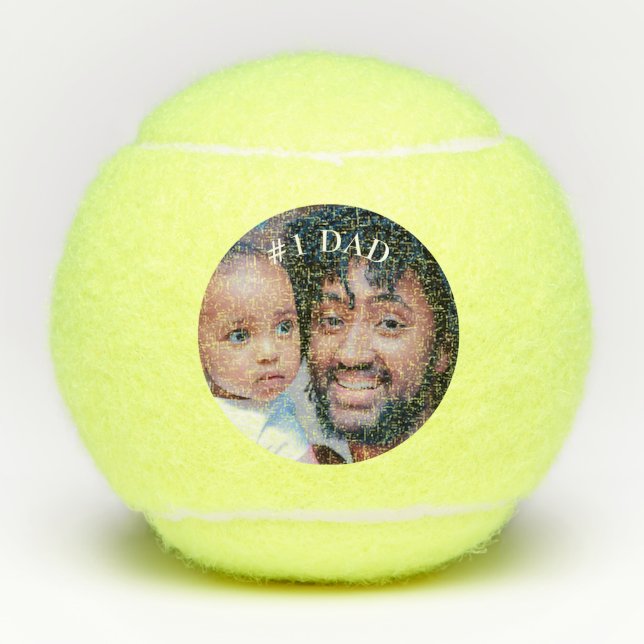 #1 DAD Custom Photo TENNIS BALLS (Front)