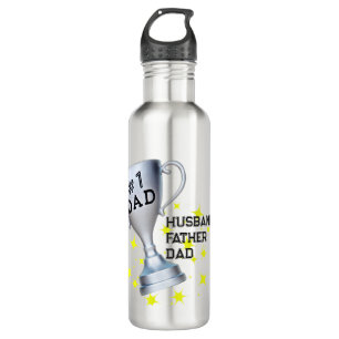 #1 Dad Custom Stainless Steel Water Bottle