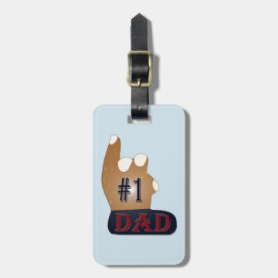 #1 Dad Ebony Teak Luggage Tag