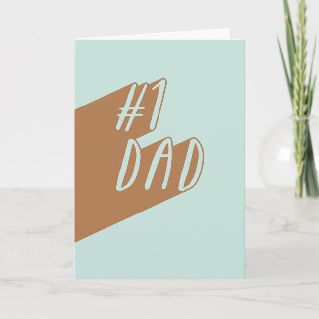 #1 Dad Father's Day Card - Aqua (Front)