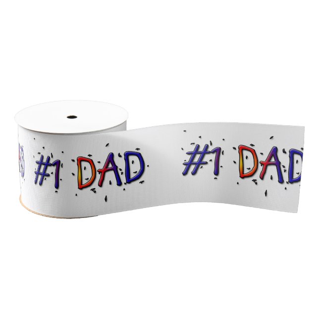 #1 Dad Father's  Day Gift Ribbon Grosgrain Ribbon (Spool)