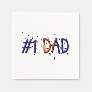 #1 Dad Father's Day Paper Napkins