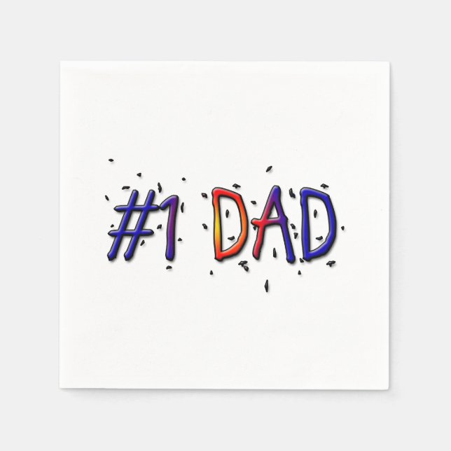 #1 Dad Father's Day Paper Napkins (Front)